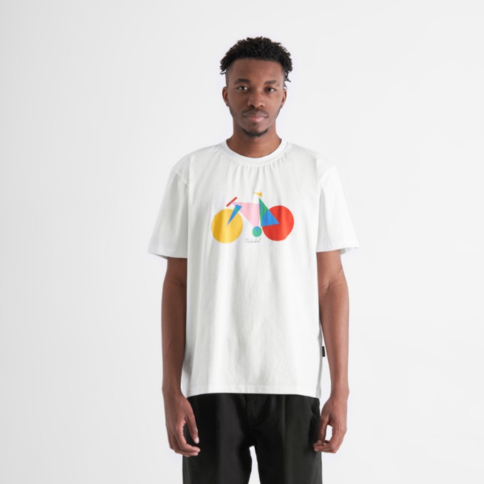 Dedicated T-Shirt Stockholm Paper Cut Bike White from UP TO DO GOOD