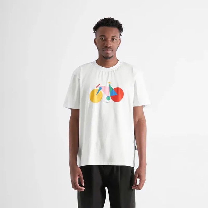 Dedicated T-Shirt Stockholm Paper Cut Bike White from UP TO DO GOOD