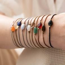 A Beautiful Story Gemstone Card Garnet Gold Bracelet via UP TO DO GOOD