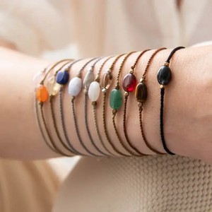 A Beautiful Story Gemstone Card Garnet Gold Bracelet from UP TO DO GOOD