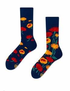 Many Mornings Flower Power Navy Sokken via UP TO DO GOOD