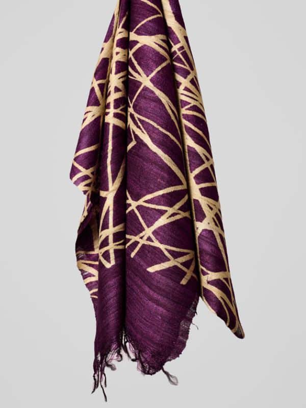 Tussar Silk Scarf Plum from Urban Medley