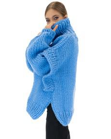 Turtle Rolled Neck Sweater - Blue via Urbankissed