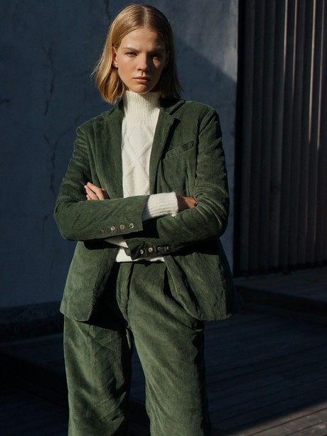 Corduroy Suit in Hunter Green from Urbankissed