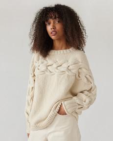 Jūra: Naked Oat Milk Alpaca Wool & Cotton Sweater van Urbankissed