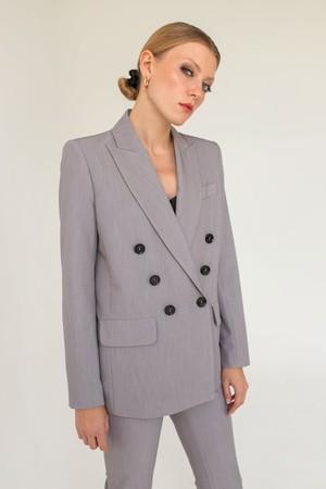 Double-Breasted Jacket Grey from Urbankissed