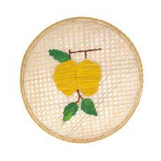 Natural Straw Woven Yellow Lemon Fruits Round Placemats van Urbankissed