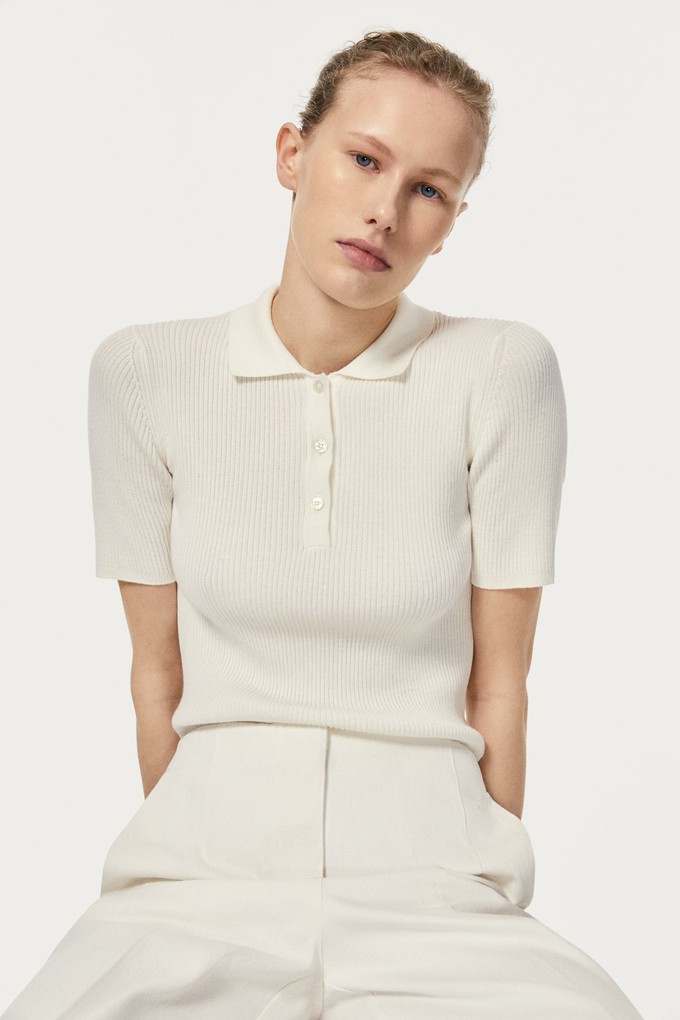 The Organic Cotton Ribbed Polo - Milk White from Urbankissed
