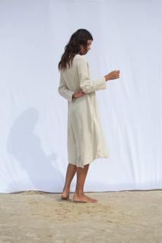 Linen Dress Shirt in Beige - The Andie via Urbankissed