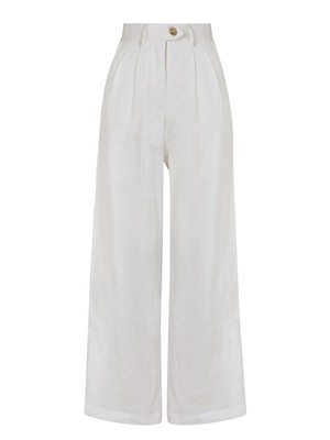 Wide Leg Linen Pants White from Urbankissed