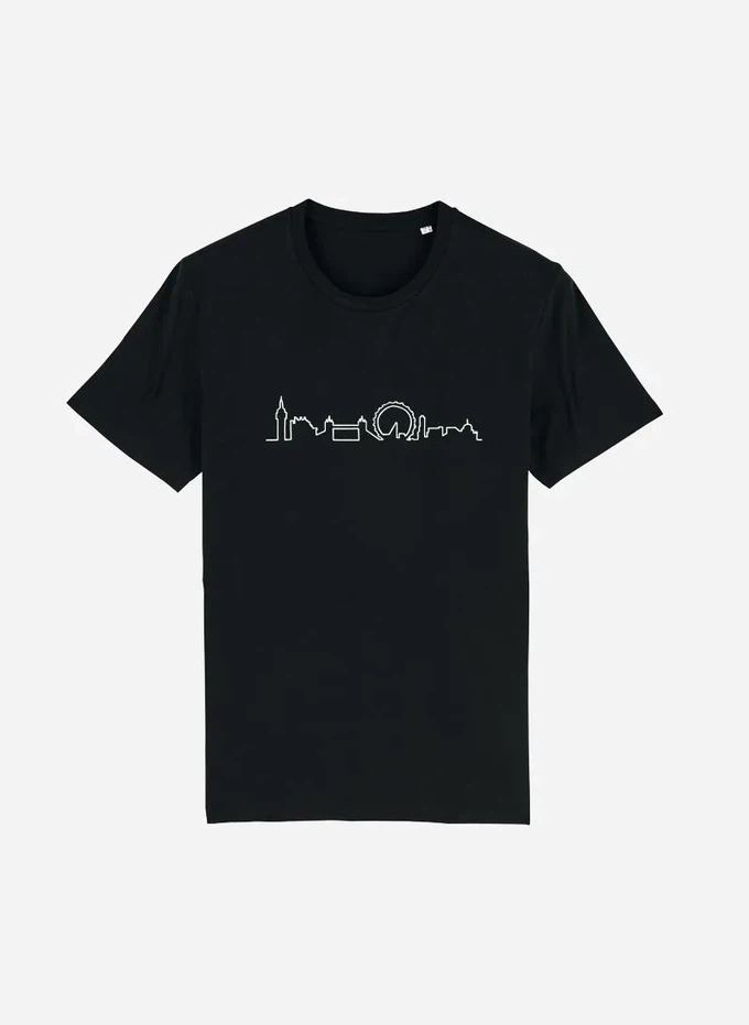 Embroidered Skyline - London | Organic Cotton T-shirts Black from Urbankissed