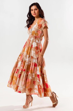 Floral Dress - Orange from Urbankissed
