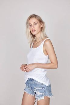 The Elle | Rib Singlet - White via Urbankissed