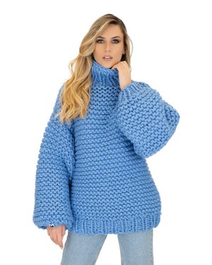 Turtle Neck Sweater - Blue from Urbankissed