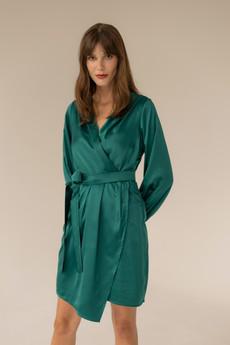 Cocktail Wrap Dress Dark Green via Urbankissed