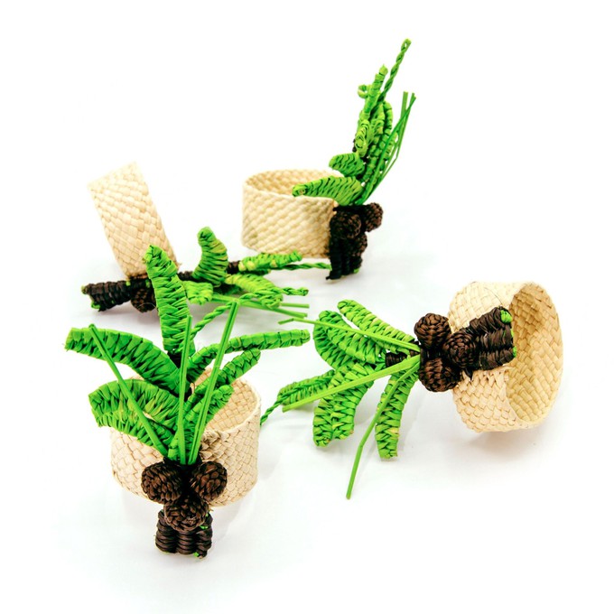 Napkin Rings Green - Palm Trees (Set x 4) from Urbankissed