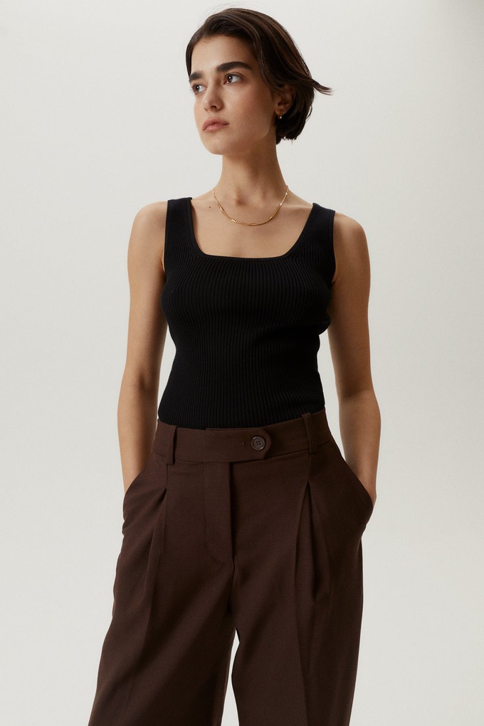 The Organic Cotton Ribbed Tank Top - Black from Urbankissed