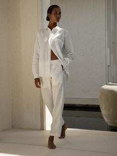High Waist Linen Pants - White van Urbankissed