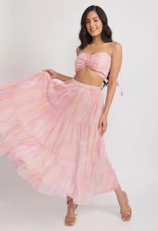 Chiffon Co-Ord Set - Coral Pink via Urbankissed