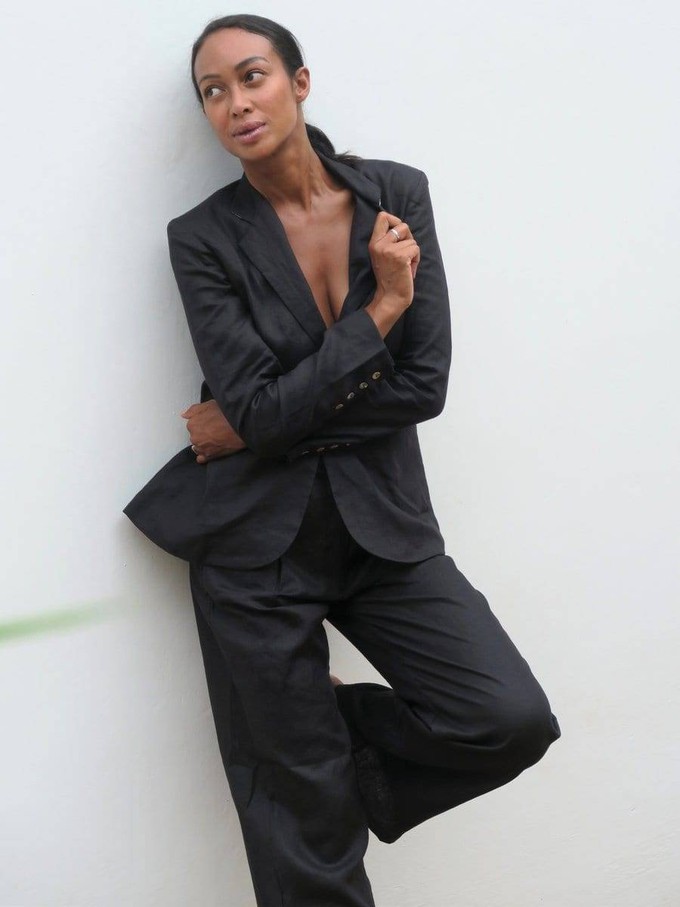 Black Linen Suit For Woman from Urbankissed