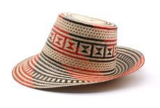 Binomio Red Short Brim Straw Hat van Urbankissed