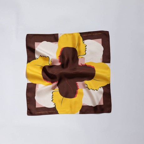 Silk Scarf - Brown & Yellow from Urbankissed