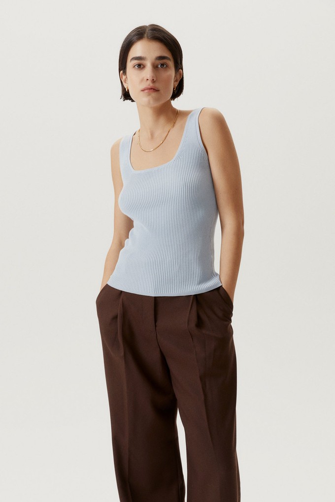 The Organic Cotton Ribbed Tank Top - Baby Blue from Urbankissed