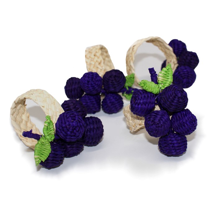 Napkin Rings Purple - Grapes Fruit (Set x 4) from Urbankissed