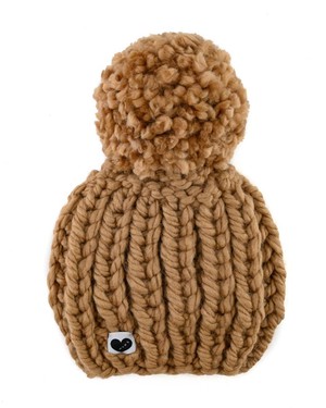 Ribbed PomPom Beanie - Camel from Urbankissed
