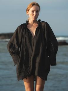 Oversized Dress Shirt Black - Jules van Urbankissed