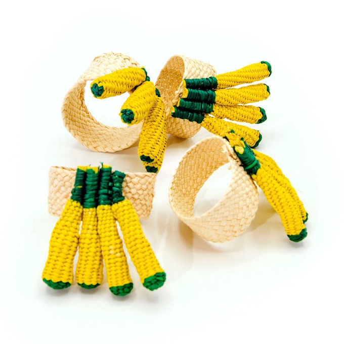 Napkin Rings Yellow - Corn (Set x 4) from Urbankissed