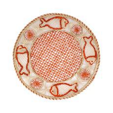 Round Placemats Natural Straw Woven Red & Fish (Set x 4) via Urbankissed