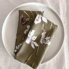 Floral Cloth Napkins (Set of 2) - Green Irises van Urbankissed