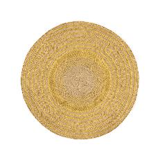 Woven Natural Straw Gold Round Placemats van Urbankissed