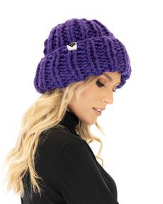Ribbed Knit Beanie - Purple van Urbankissed