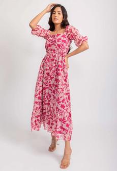 Sheer Floral Maxi Dress - Pink van Urbankissed