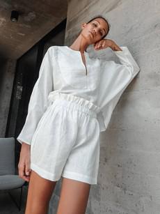 Paperbag Waist Pant White - Stella Shorts van Urbankissed
