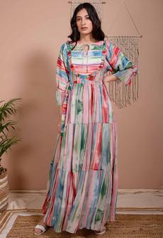 Tiered Chiffon Maxi Dress - Mulitcolour van Urbankissed