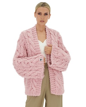 Cable Knit Cardigan - Pink from Urbankissed