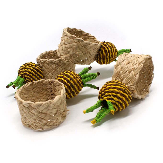 Napkin Rings Yellow - Pineapples (Set x 4) from Urbankissed
