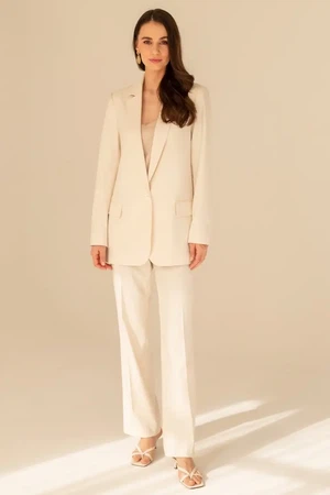 Classic Loose Fit Creme Blazer from Urbankissed