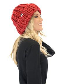 Ribbed Knit Beanie - Red van Urbankissed