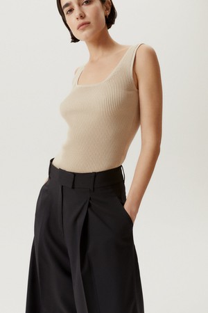 The Organic Cotton Ribbed Tank Top - Sand from Urbankissed