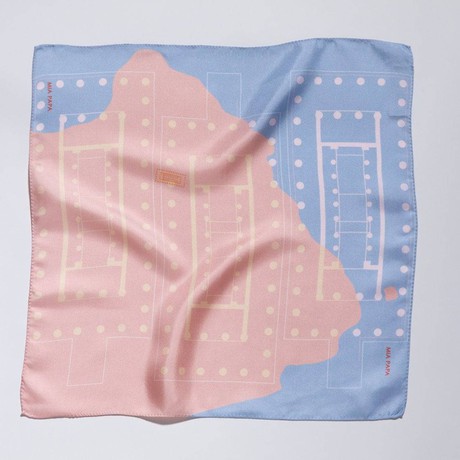 Silk Scarf - Light Blue & Pink from Urbankissed