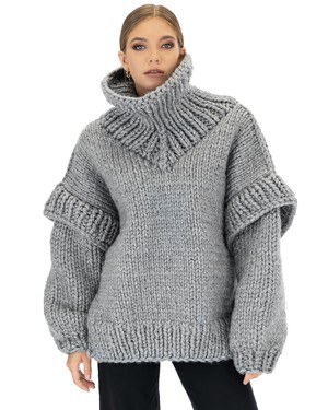 Turtle Rolled Neck Sweater - Grey from Urbankissed