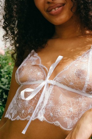 Sophie - Frill Lace Longline Bralette from Urbankissed