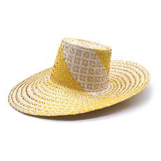 Ibiza Yellow Wide Brim Straw Hat van Urbankissed