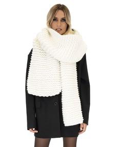Straight Ribbed Chunky Scarf - White van Urbankissed