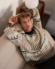 Ethno: Off-White Alpaca Wool Sweater van Urbankissed