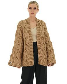 Cable Knit Cardigan - Camel via Urbankissed